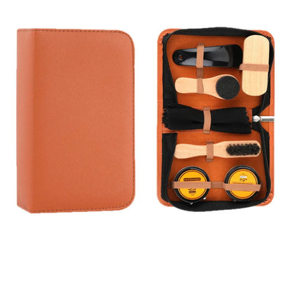 Travel Shoe Brushing Kit Shoe Polish Set Leather Care 7pcs Set Shoe Oil Application Polishing Shoe Removal Tools Durable Bris...