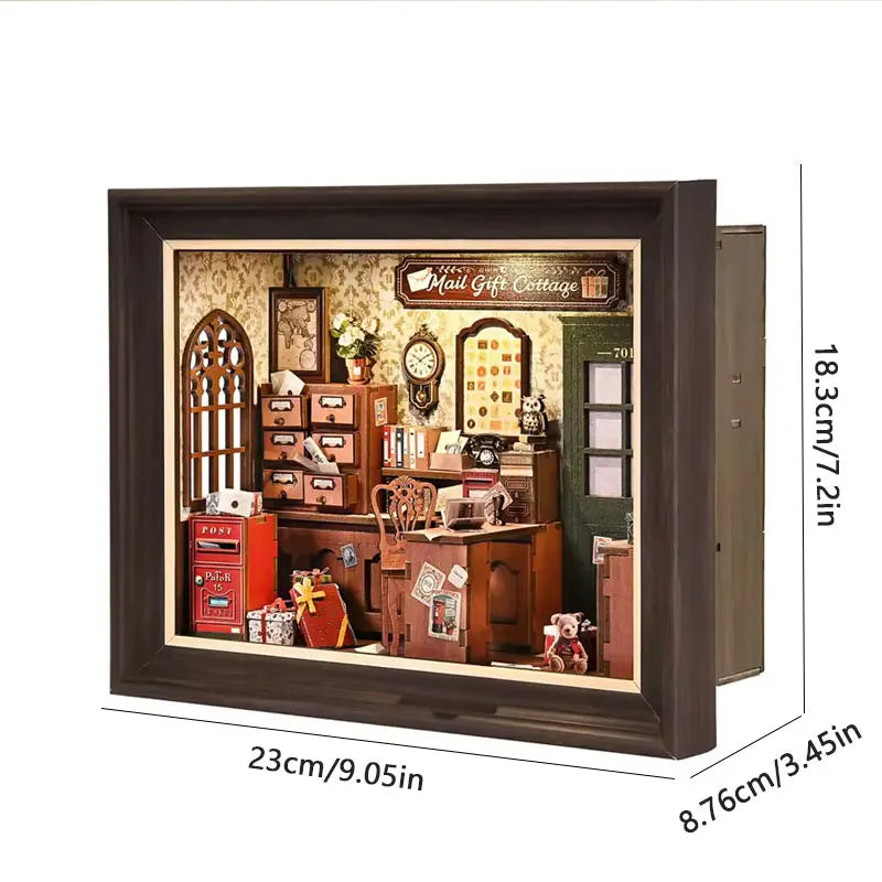 Book Nook Kit Holiday Bookstore DIY 3D Wooden Puzzle Dollhouse Photo frame ornament Model Bookend Building Home Decoration