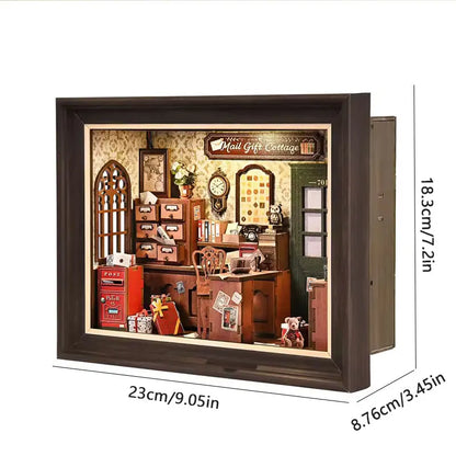 Book Nook Kit Holiday Bookstore DIY 3D Wooden Puzzle Dollhouse Photo frame ornament Model Bookend Building Home Decoration
