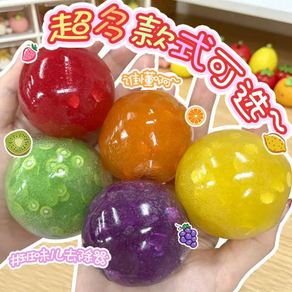 New Product Fruit Smoothie Extrusion Sound Control Series Plastic Decompression Toy Fruit Sugar Smoothie Ball To Relieve Anxiety