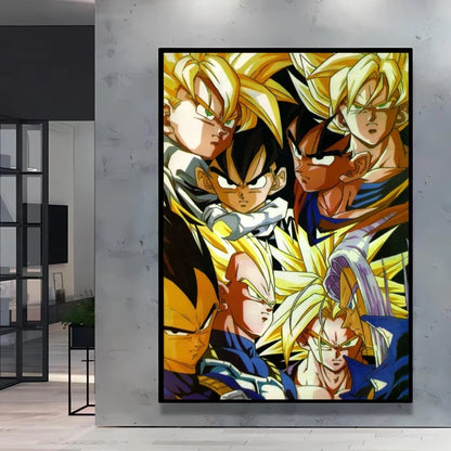 Classic Warm Blood Dragon Ball Posters Anime Pictures Goku Vegeta Son Gohan Wall Art Home Decor Picture Hanging Painting Decor