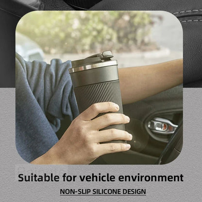 510ML Car Stainless Steel Coffee Mug with Lid Anti-Scald Drinks Cup For Audi A3 A4 B8 8P 8V B6 A5 A6 C7 Q5 B9 B7 C6 Q2 Q7 Q3 A7