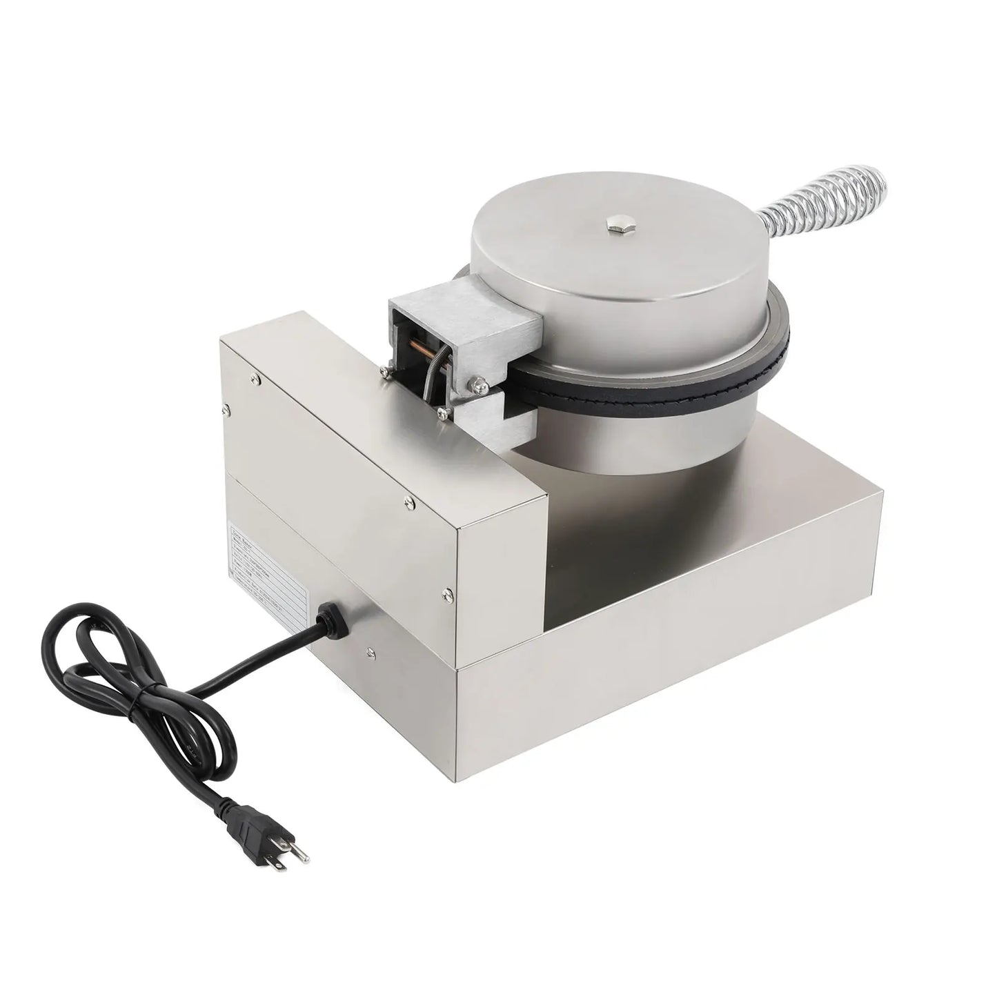 Commercial Electric Ice Cream Cone Machine Stainless Steel Waffle Cone Egg Roll Maker Tabletop Design Adjustable Time And Temperature High Efficient Baking Tool 110V US Plug No Assembly Sturdy Construction Portable Snack Maki