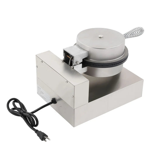 Commercial Electric Ice Cream Cone Machine Stainless Steel Waffle Cone Egg Roll Maker Tabletop Design Adjustable Time And Temperature High Efficient Baking Tool 110V US Plug No Assembly Sturdy Construction Portable Snack Maki