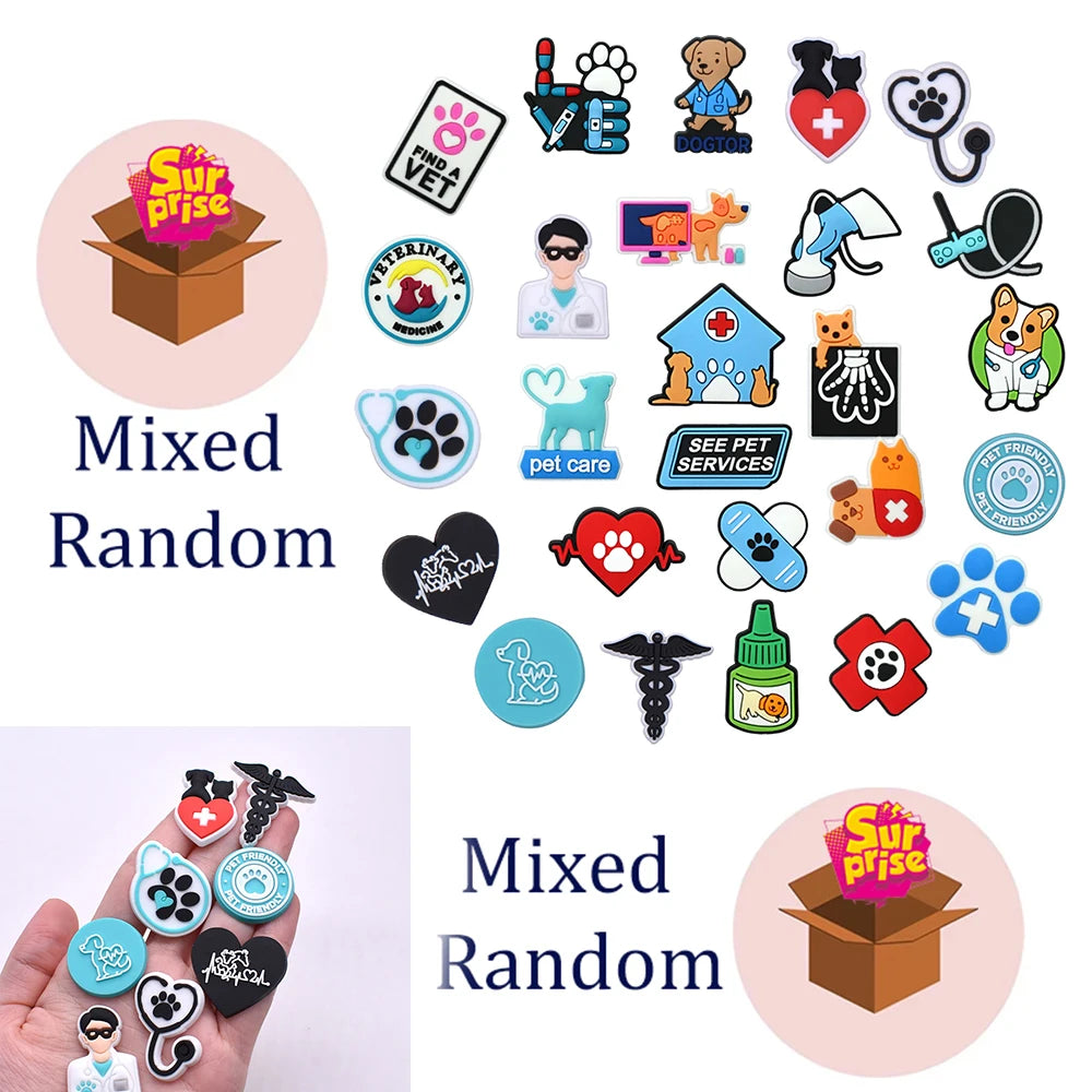 Pet hospital veterinarian Love dogs Shoes Charms DIY PVC Shoe bag Accessories Forenthusiasts Wristband Kids Party X-mas Gifts