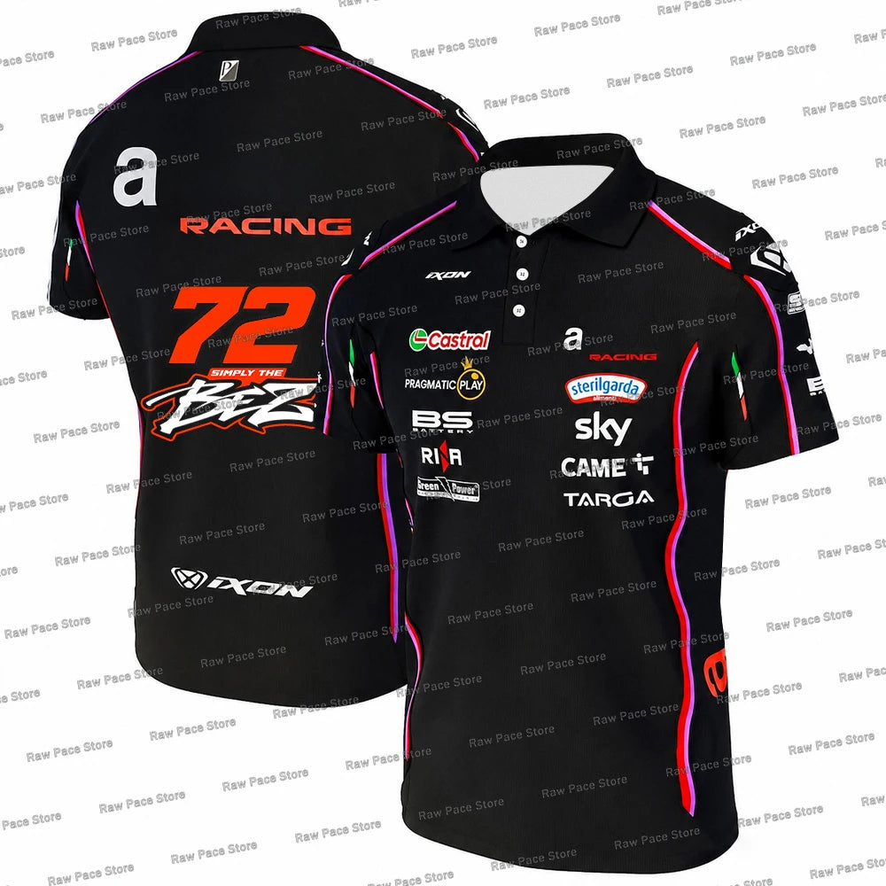 Marco Bezzecchi 72 Racing Team 2026 Polo Shirt for Men Breathable Outdoor Sports T-Shirt Martin 89 Daily Casual Plus Size Polos