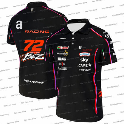 Marco Bezzecchi 72 Racing Team 2026 Polo Shirt for Men Breathable Outdoor Sports T-Shirt Martin 89 Daily Casual Plus Size Polos