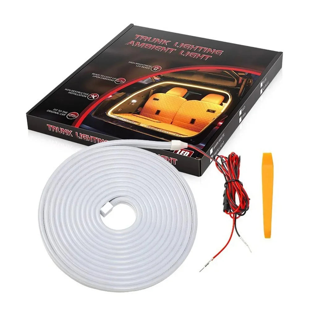 Car High Brightness Trunk Lighting Ambient Light 2/4M Interior Decoration LED Wiring Free Automatic Sensing Tailgate Light Strip