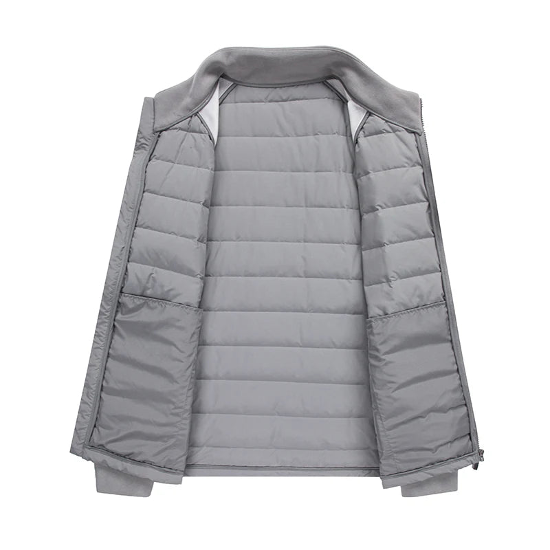 High-quality and fashionable new national standard 90-down lightweight knitted stand-up collar down jacket for men in winter