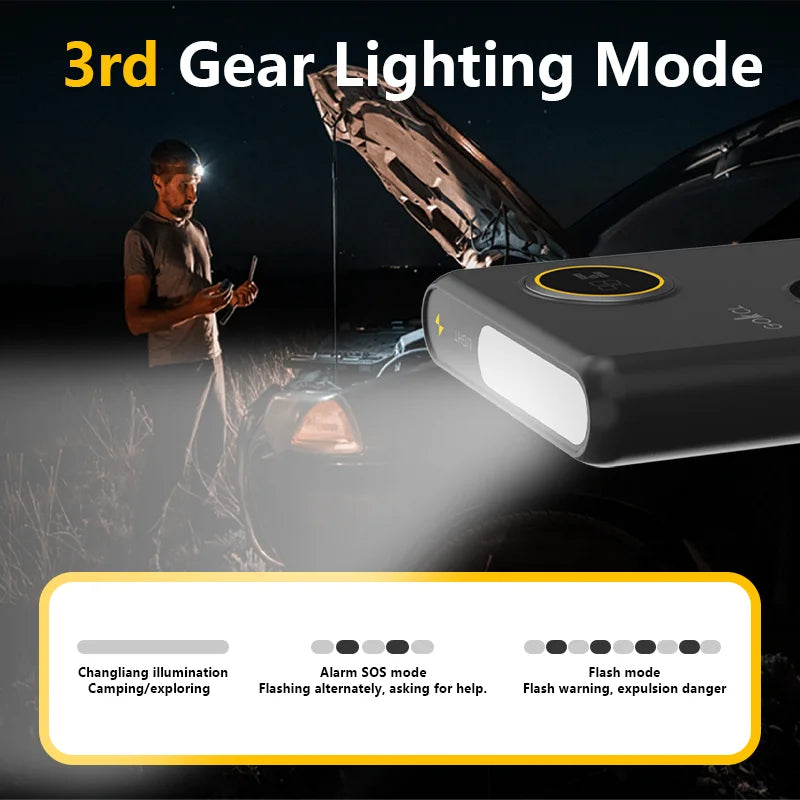 27500mAh 2000A UltraSafe Jump Starter – 12V Sodium Battery Booster Pack, Portable Jump Box, PD60W Power Bank & Jumper Cables