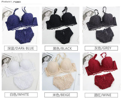 2024 New Black White Grey Red Blue Beige Bra Sets 34/75 36/80 38/85 40/90 42/95 44/100 BCDE Underwear For Women Lingerie
