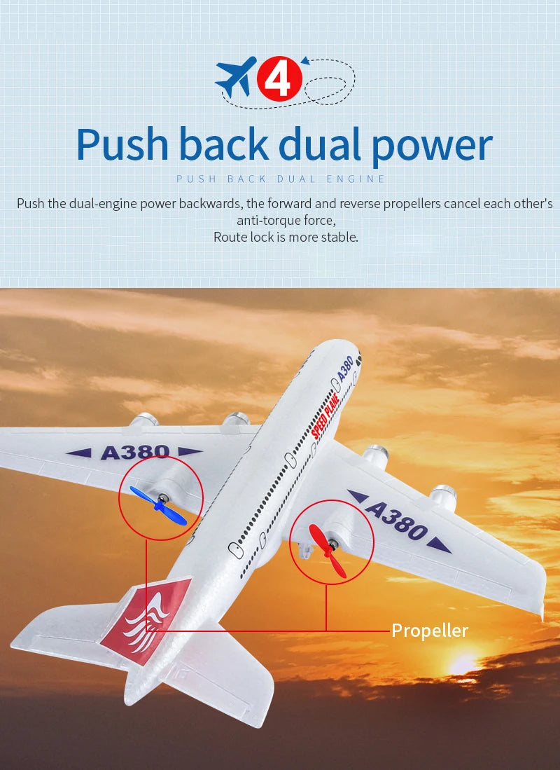 Hot Gyro Airplane Airbus A380 RC Airplane Foam Toys 2.4G Fixed Wing Plane Outdoor Toys Drone  Easy Fly Children Gift