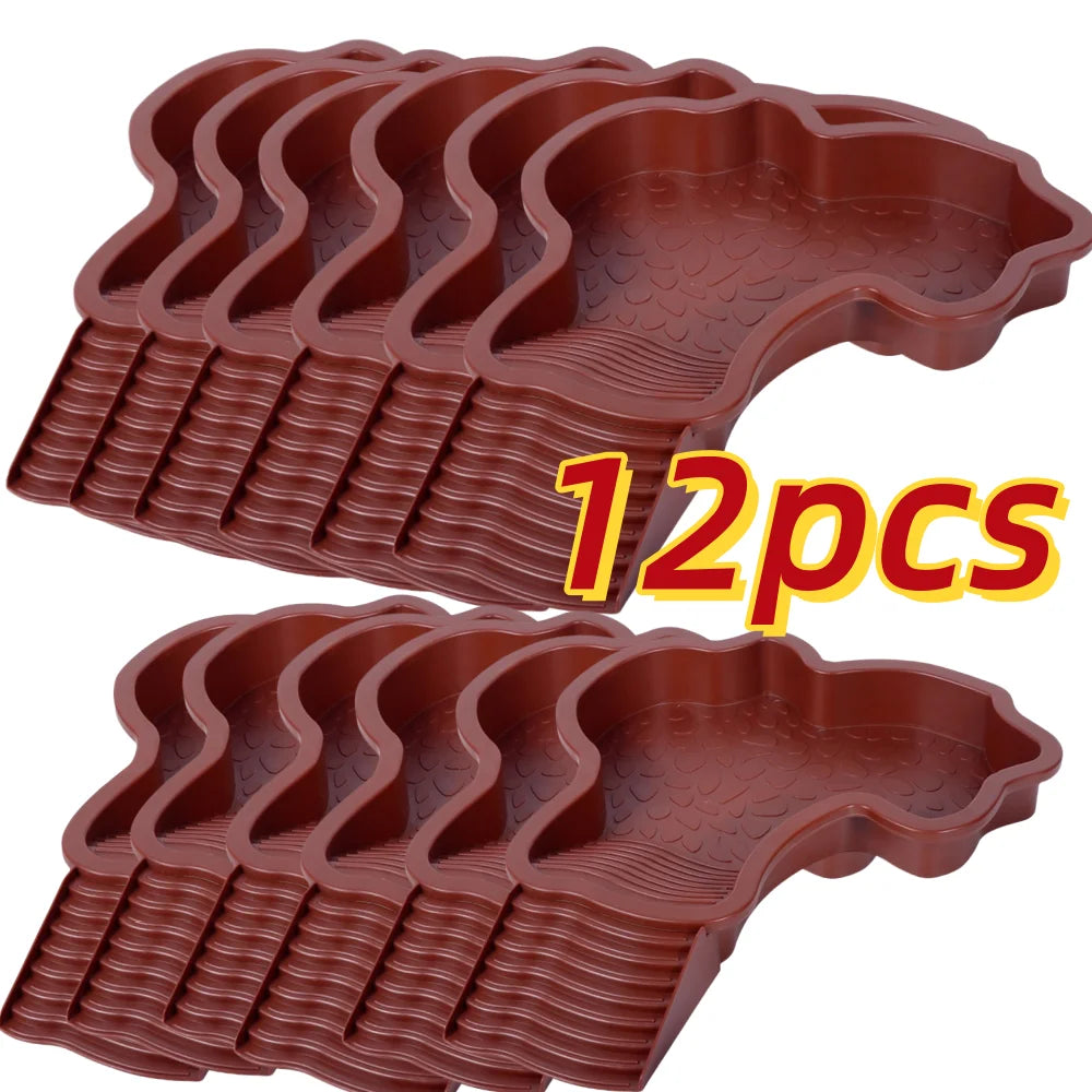 Turtles Bathing Pool Water Bowl with Slip Proof 35x28.50cm Friendly Habitat with Steps for Reptiles Resting and Soaking