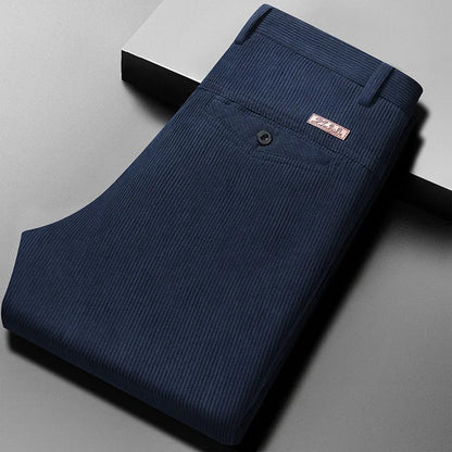 Corduroy Men's Straight Leg Warm Winter Pants Loose Fit Casual Trousers Comfortable Autumn Winter Fashion Trend Brand