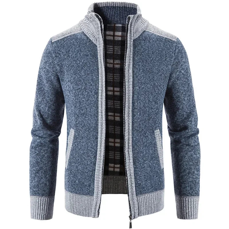 Autumn Winter Men's Thick Sweater Loose Casual Cardigan Sweater Jacket Zip Knitted Sweater Men Streetwear