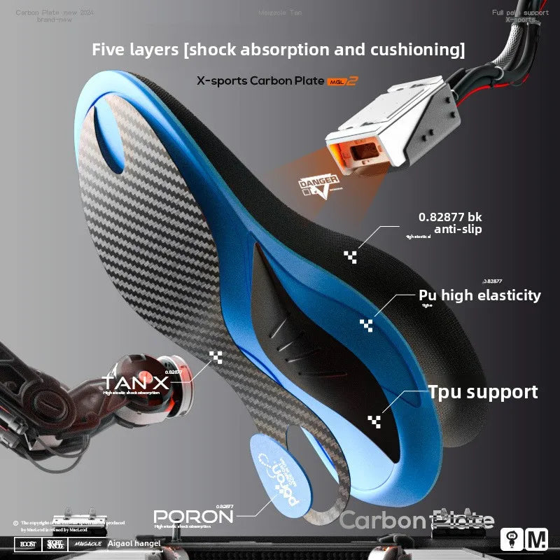 Arch Support Insole Orthotic Arch Lift Heightening Sports Shoes Men Women Breathable Shock Absorption Anti-Odor Carbon Fiber...