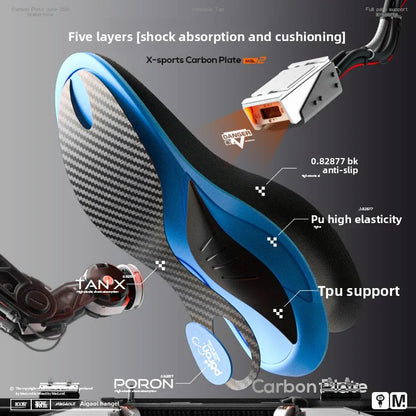 Arch Support Insole Orthotic Arch Lift Heightening Sports Shoes Men Women Breathable Shock Absorption Anti-Odor Carbon Fiber...