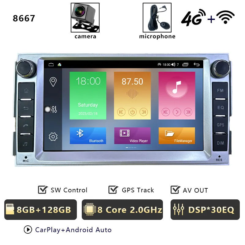 CHSTEK Android 13 Car Radio For Hyundai Santa Fe 2007 2008-2012 Head Unit Carplay Bluetooth WIFI 4G GPS Multimedia Vedio Player