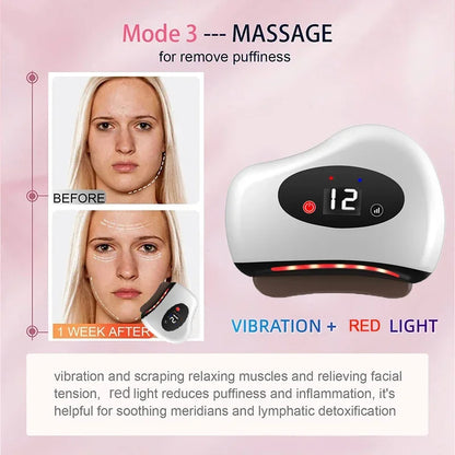 Electric Guasha Scraper Board Microcurrent Face Massager Wrinkle Face Lift Device Gua Sha Plate Facial Lifting Firming Skin Care