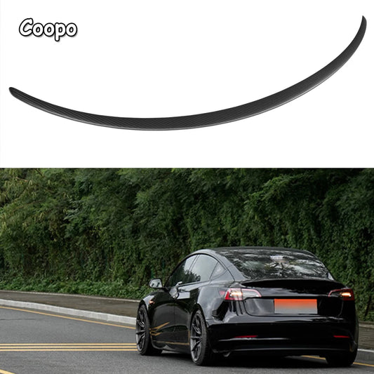 For Tesla Model Y 2024-2020 Spoiler Model 3 Highland 2017-2026 Trunk Wing Real Carbon Fiber Original Modely Car Accessories