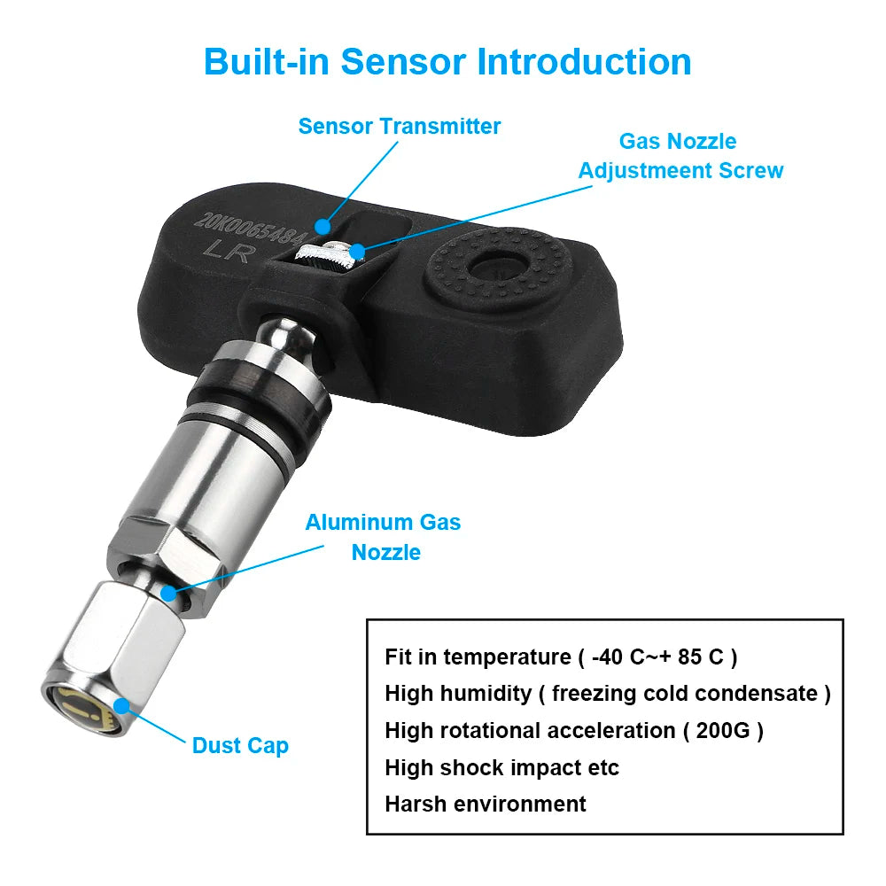 4Pcs External /Internal Sensor Wireless Car TPMS Waterproof Save Fuel for Toyota Tire Pressure Monitor System