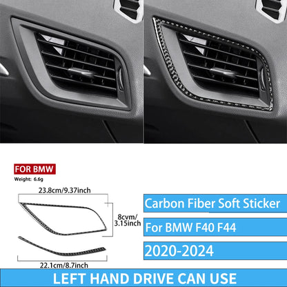Real Carbon Fiber Car Accessories Black Trim Cover Soft Sticker For BMW 1/2 Series F40 F44 2020 2021 2022 2023 2024