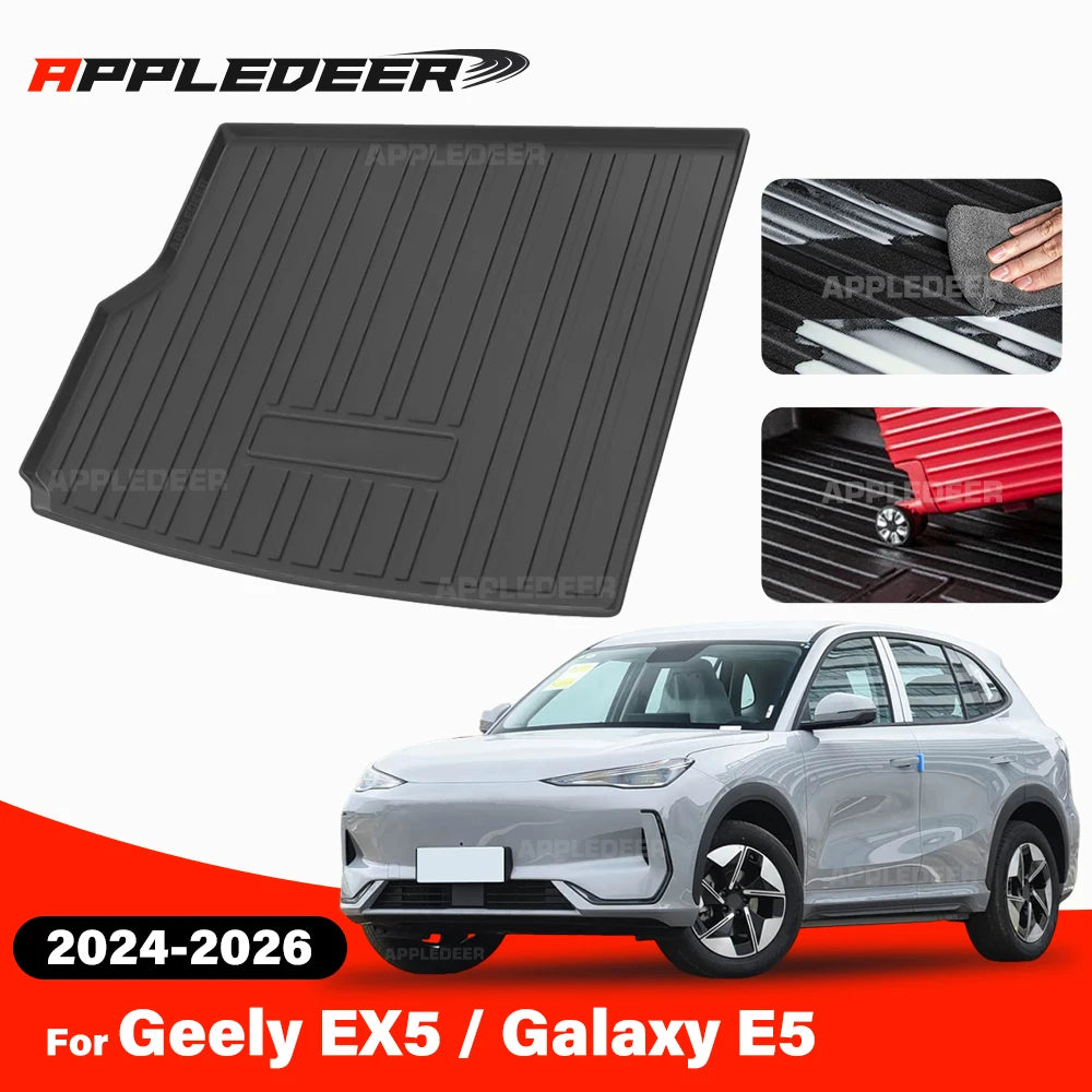 APPLEDEER For Geely EX5 / Galaxy E5 2024-2026 2025 TPE Trunk Mat All-Weather Non-Toxic Waterproof & Easy to Clean Cargo Liner