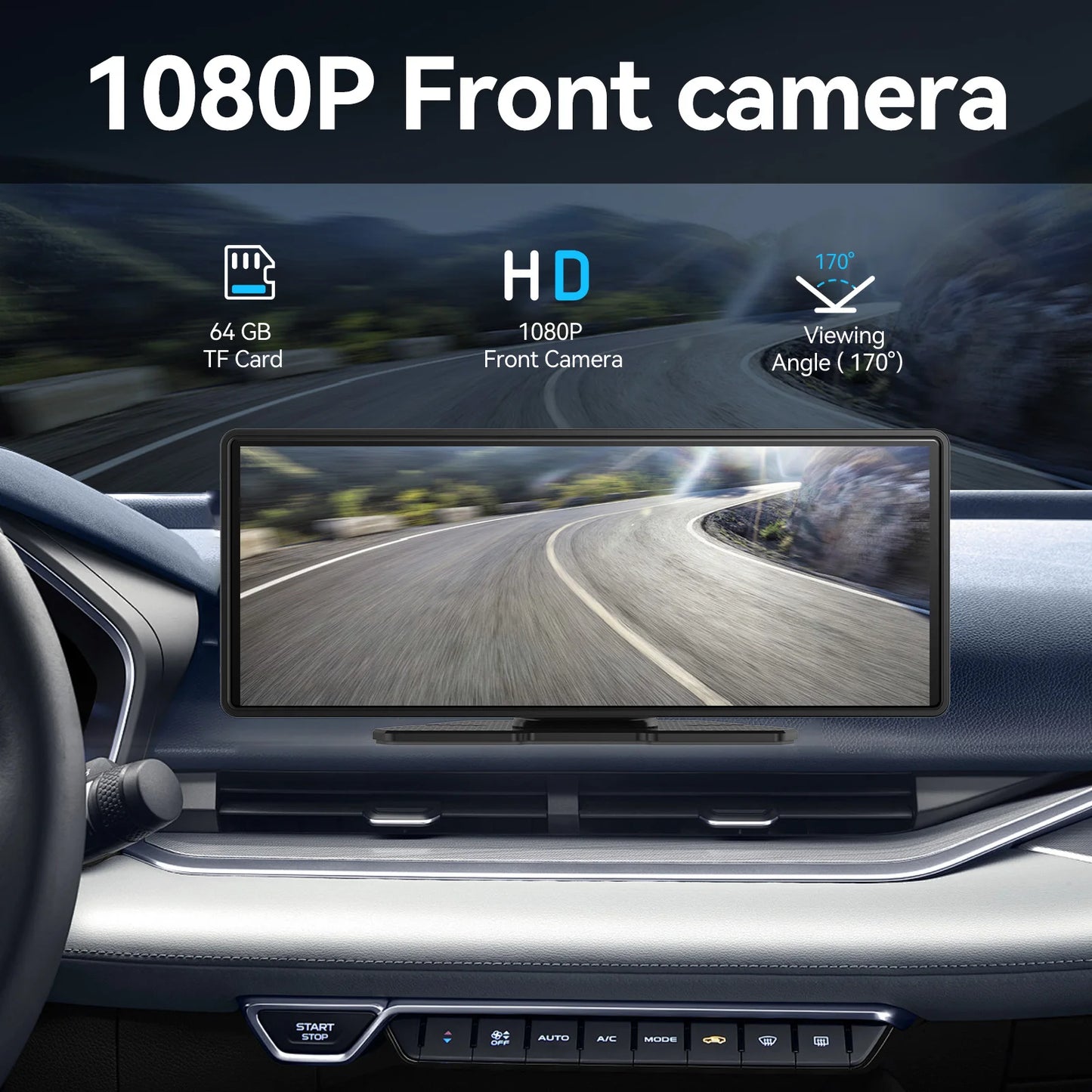 Pionray 11 inches android auto Universal Portable Carplay for Car Screen Car Radio WIFI Video Wireless Carplay Screen for Apple