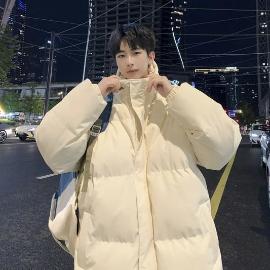 Men's winter thick hooded bread jacket, winter cotton jacket, teenagers' winter cotton jacket, men's