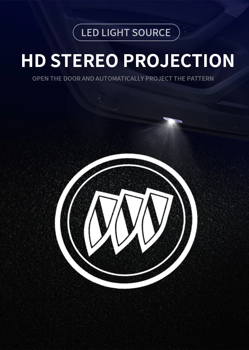 For Buick Regal 2009-2014 Lacrosse 2010-2020 Encore 2014-2016 Led Car Door Logo Welcome Shadow Light Laser Projector Ghost lamp