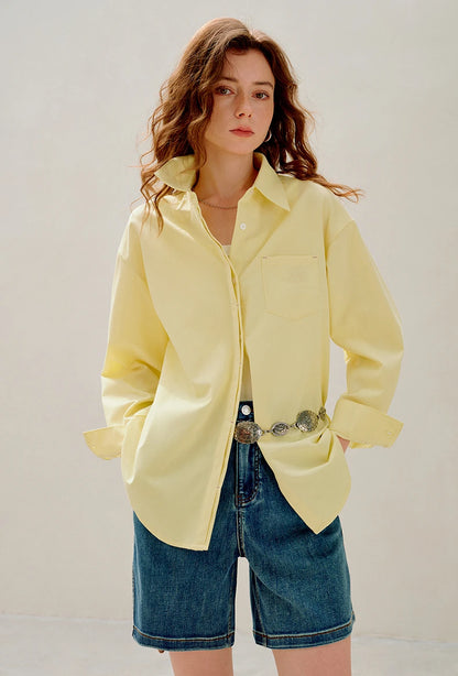 TOYOUTH Women Easy Morning Lazy Shirts 2026 Spring New Wrinkle-Resistant Low-Maintenance Light Spring Cotton Blouses