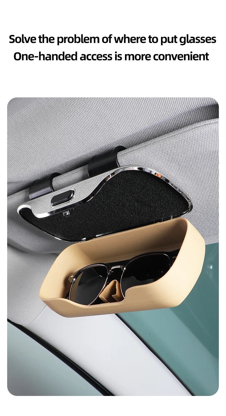 Car Emblem Sun Visor Glasses Case Sunglasses Storage Gift Box For Mercedes Benz AMG GLC W203 W206 W220 W205 W211 W212 W201 W210
