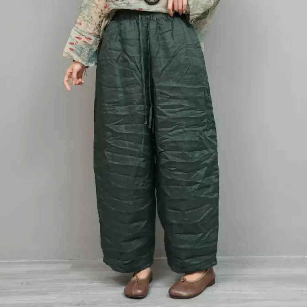 Artistic Ramie Pant Women Summer Lightweight Loose Casual Long Pants LX5871