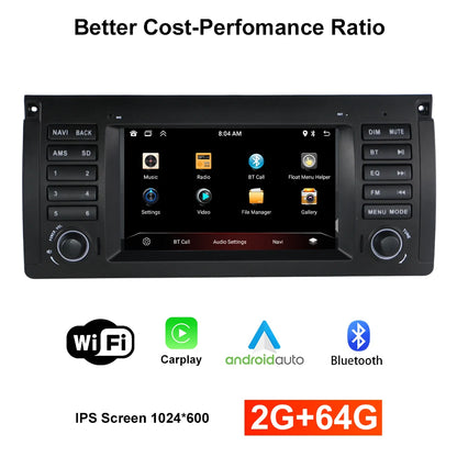 For BMW 5 Series E38 E39 and BMW X5 E53 Car Multimedia Display 7" Touch Screen  GPS Navigation Reverse View Bluetooth FM Radio