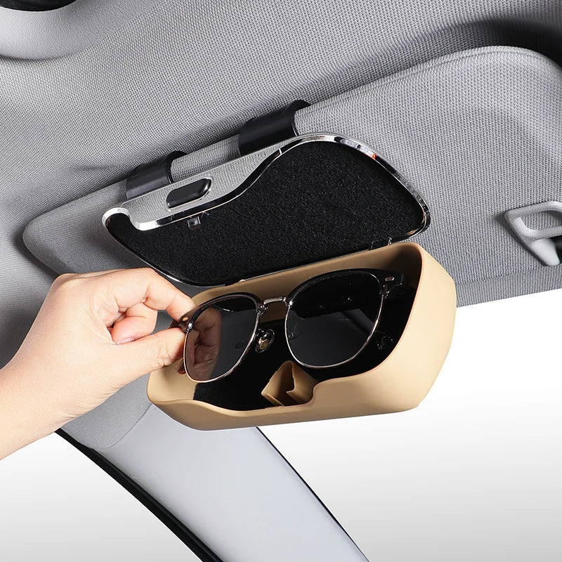 Car Emblem Sun Visor Glasses Case Sunglasses Storage Gift Box For Mercedes Benz AMG GLC W203 W206 W220 W205 W211 W212 W201 W210