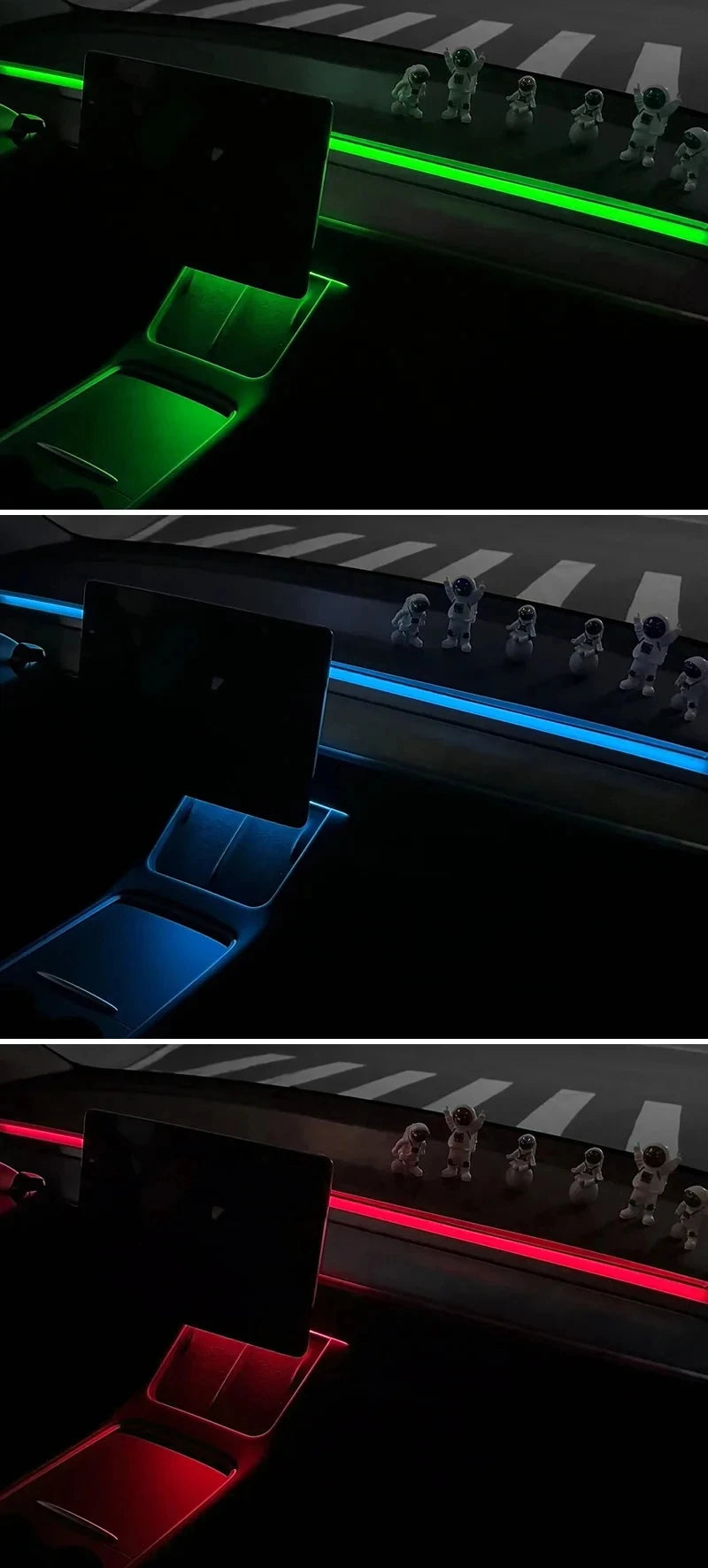 For Tesla Model 3 Model Y Car Ambient Light 60 Seconds Automatic OFF Module With USB Expansion Dock RGB APP Dashboard Lighting