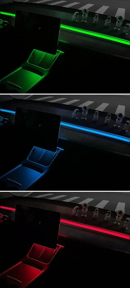 For Tesla Model 3 Model Y Car Ambient Light 60 Seconds Automatic OFF Module With USB Expansion Dock RGB APP Dashboard Lighting