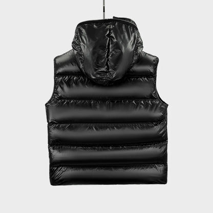 High Street Duck Down Vests Men's Dark Style Winter New Hooded Vest with Long Zipper Pocket Warm Vest Jacket Loose Down Vest