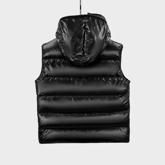 High Street Duck Down Vests Men's Dark Style Winter New Hooded Vest with Long Zipper Pocket Warm Vest Jacket Loose Down Vest