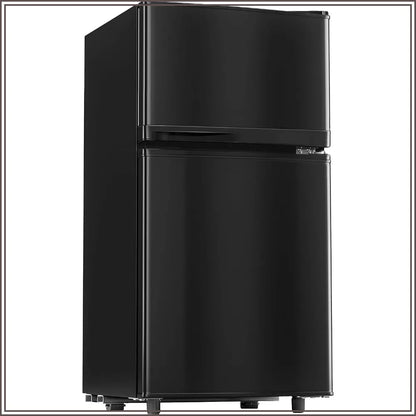 3.6 Cu.Ft Mini Fridge with Freezer, 2-Door Compact Refrigerator with Adjustable Thermostat, Quiet for Bedroom, Dorm & Office
