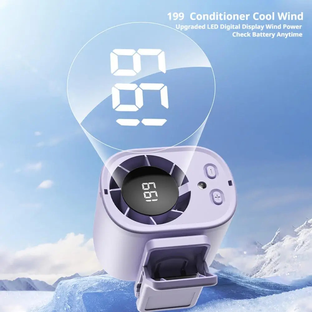 LED Digital Display Cooling Function Car Clip-on Mini Fan Portable Car Electric Fan USB Charging Mute Powerful Airflow Clip Fan