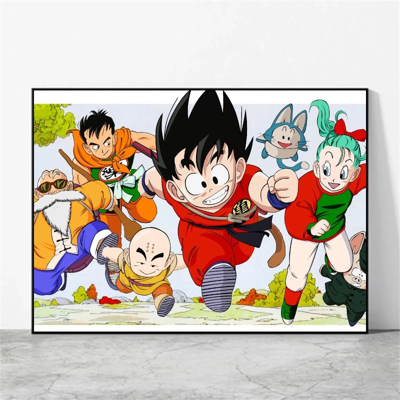 Classic Warm Blood Dragon Ball Posters Anime Pictures Goku Vegeta Son Gohan Wall Art Home Decor Picture Hanging Painting Decor