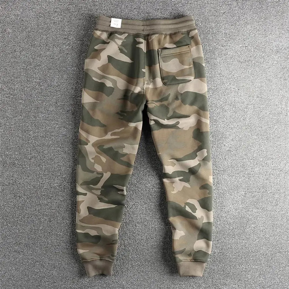 Thickened Wear-Resistant Men's Casual Camouflage Pants Autumn Winter Warm Sports Trousers Loose Fit Long Pants Trendy