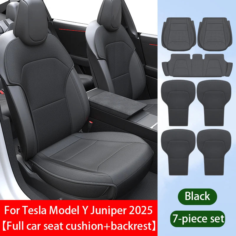 Car Seat Mats For Tesla Model Y L/ Y Juniper Breathable All Season Back Seat Pad Protector Covers Nappaleather Cushion Accessori