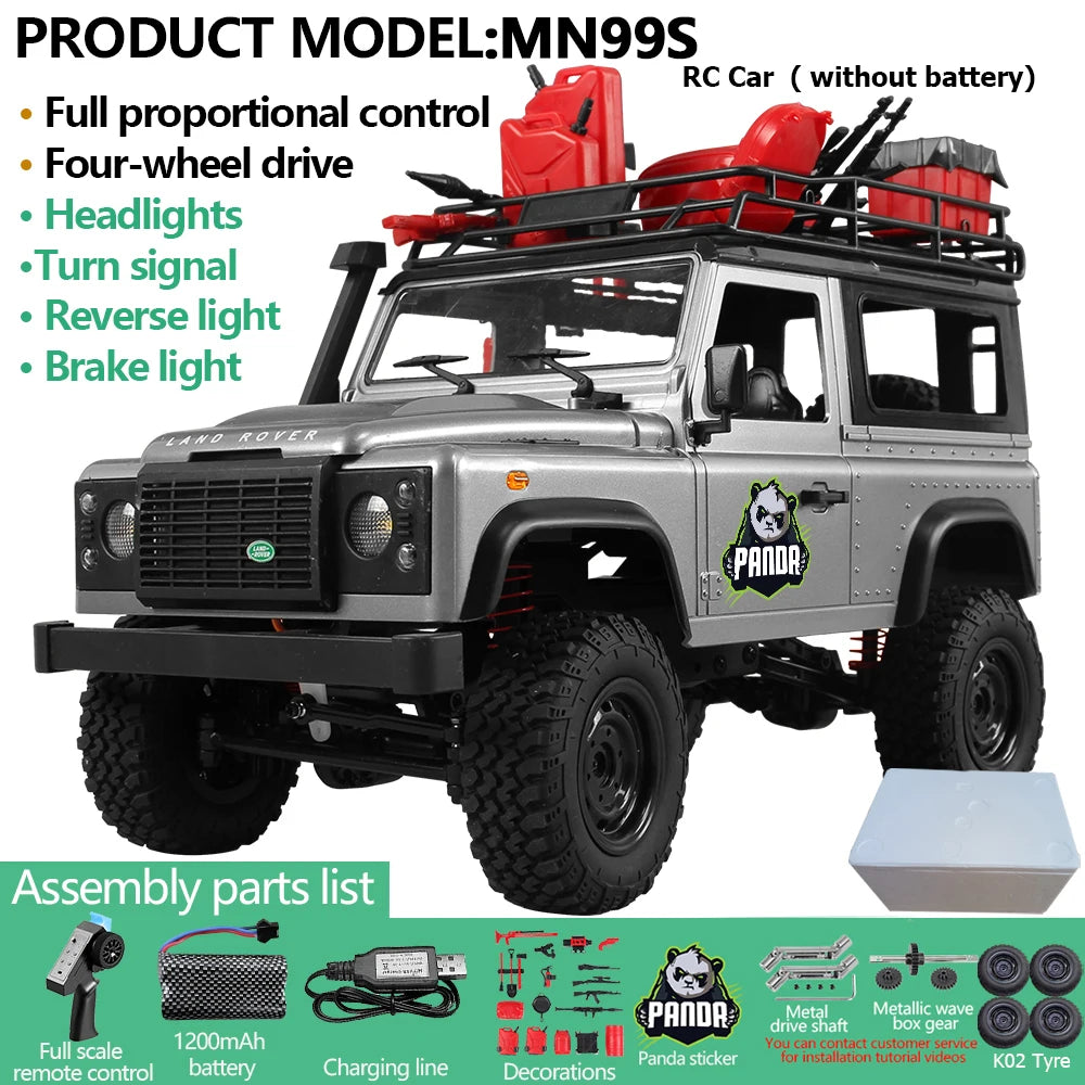 Upgrade MN99S MN98 1:12 RC Car MN Model RTR 2.4G Remote Control Car Climbing Defender 4WD RC Truck Off-road RC Toys As Kids Gift