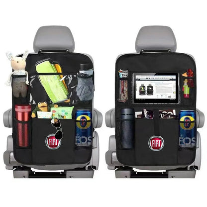 Car Seat Organizer Seat Back Storage Bag Rear Anti-wear Anti-kick Pad For FIAT 500 500C 2012 500X 500L Fiat 695 Car Accessories