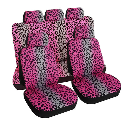 Fashion Leopard Print Car Seat Cover Full Surrounding  Four Seasons Universal Breathable Non-slip Cushion Cover Car Interior
