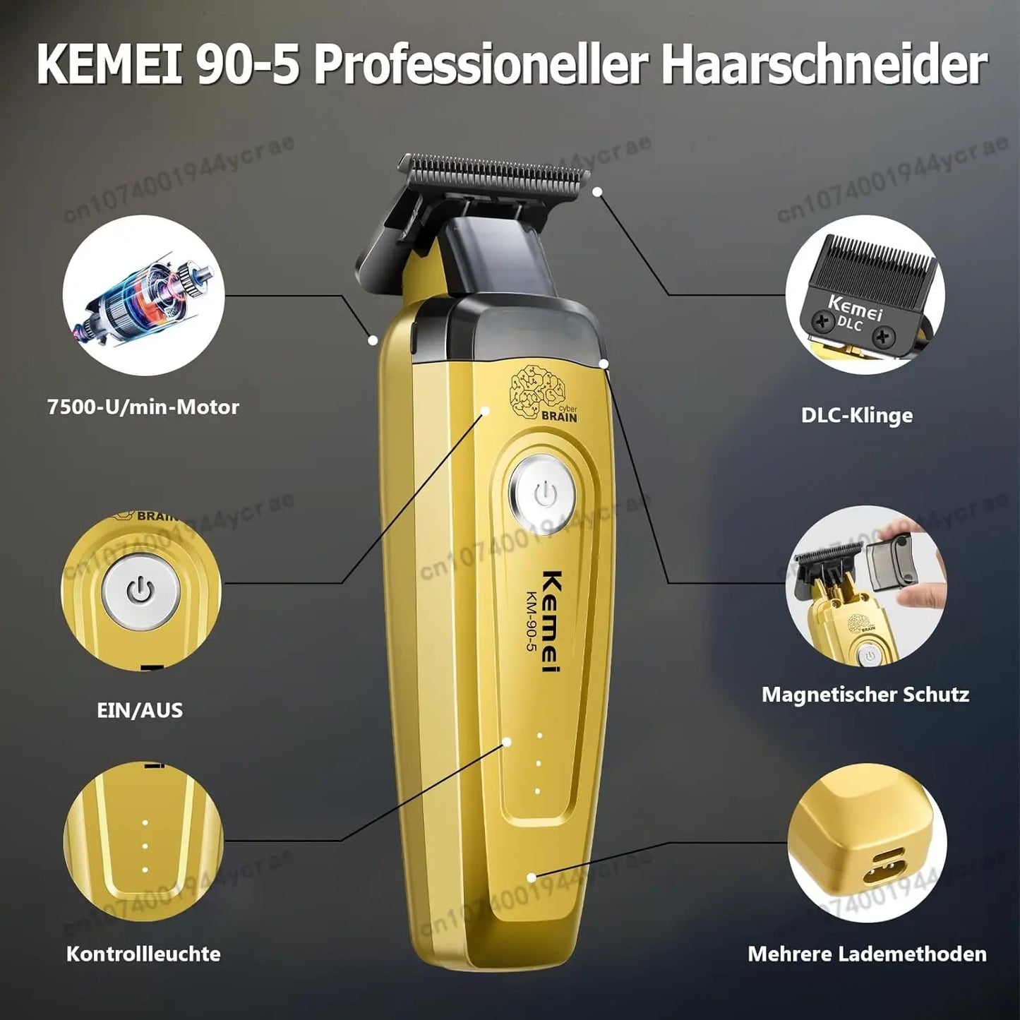 Professional Hair Clipper KM-90-5,KM-90-4 Electric Hair Trimmer Set For Men Rechargeable Cordless Haircut Machine for Barber