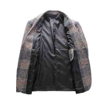 Spring Autumn Top Casual Suit Men's Wool Small Suit Middle-aged Young Korean Version Single West Jacket Autumn Men's Top