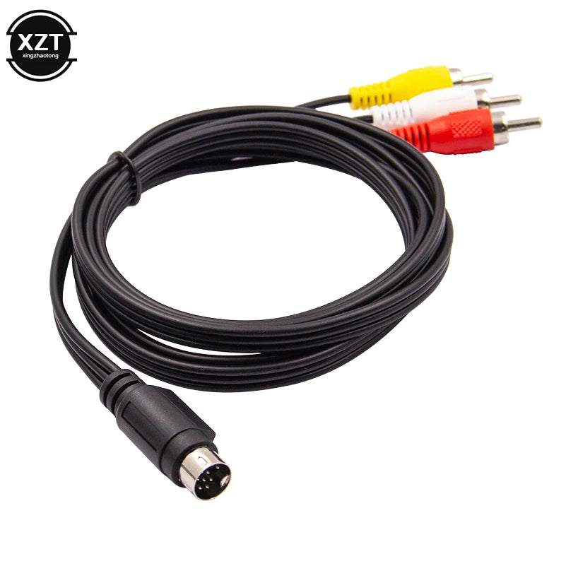 3RCA 1.8m 9 Pin Audio Video AV Cable for Sega Genesis 2 3 Game A/V Connection Adapter Cord Wire For SEGA Genesis II/III Game
